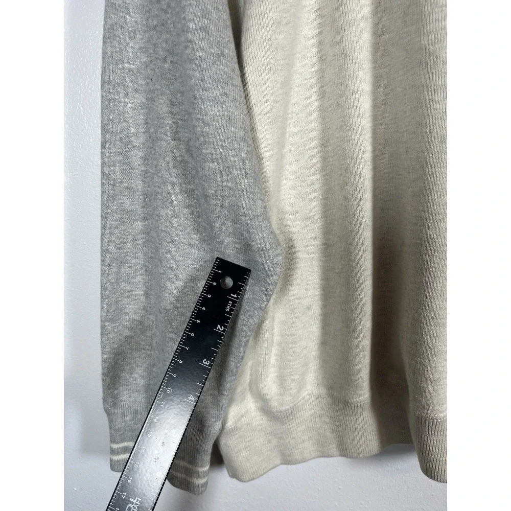 VTG POLO RALPH LAUREN Sz XL Men's Sweater Raglan Gray Beige Crew Neck Sweatshirt